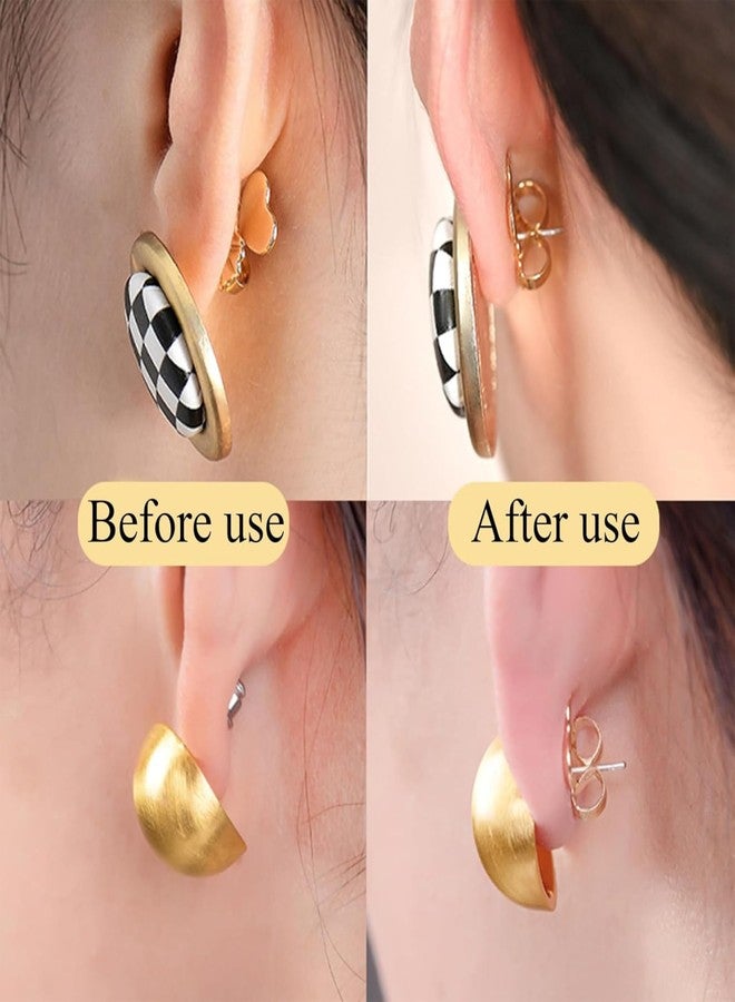 ST logo Hanging Tree 50 Pcs Golden Bullet Clutch Butterfly Premium Nuts Earring Golden Metal Stopper Back Stopper Earring Back Supporter Jewellery Making Raw Materials - Image 3